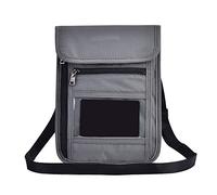 Haofy Protector de Pasaporte Gris, Bolso de Hombro de Nailon, Organizador de Tarjetas de Viaje, Agujeros Transpirables 101G Unisex