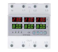 Haofy Protector de Sobretensión en Carril DIN de 80A, Medidor de Voltaje con Reinicio Automático para Uso Industrial, AC220V AC380V