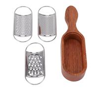 Haofy Rallador de Queso con Recipiente, de Madera, Rallador Manual de Queso, Cortador Extraíble de Acero Inoxidable para Parmesano y patatas.