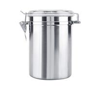 Haofy Recipiente de acero inoxidable, recipiente de almacenamiento de alimentos, recipiente de almacenamiento sellado al vacío para encimera de cocina, para té, azúcar, harina de café(1900ml)