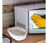 Haofy Recipiente para Vaporizador de Alimentos para Microondas, Colador de Cesta Extraíble de Doble Capa para Preparación de Comidas, Congelación, 11,4 X 8,7 X 3,4 Pulgadas, Profesionales Ocupados,
