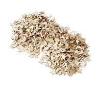 Haofy Recortes de Madera de Primera Calidad con Diseño de Luna y Estrella, Fácil Personalización para Etiquetas de Regalo de Libro de Visitas, Números de Mesa, 1000 Unidades