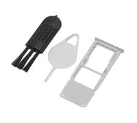 Haofy Reemplazo de Bandeja de Tarjeta SIM para A51 A515U Versión SIM única, con Pin de Expulsión y Cepillo de Limpieza (Silver)