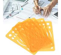 Haofy Regla de Plantilla de Dibujo de Ingeniería Multiusos, Escudo de Borrado Transparente de 10 Piezas para Artistas y Diseñadores (ORANGE)