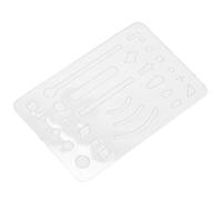 Haofy Regla de Plantilla de Dibujo de Ingeniería Multiusos, Escudo de Borrado Transparente de 10 Piezas para Artistas y Diseñadores (Transparente)