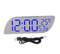 Haofy Reloj Despertador con Espejo Digital con Pantalla LED Brillante, 3 Alarmas, Función de Repetición, Reloj Compacto para Dormitorio, Habitación de Niños, Cocina, Oficina, Concha