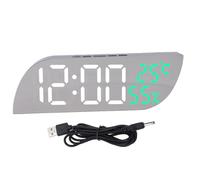 Haofy Reloj Despertador Digital Moderno con Superficie de Espejo 3 Alarmas Brillo Ajustable Reloj Electrónico Blanco para Dormitorio Oficina Pantalla de Dígitos Verdes Función de
