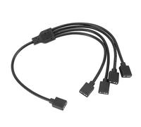Haofy RGB Splitter -Expansion Cable Instalación Fácil de 1 a 4 Astillas Argb Femeninas para la Placa Base, Ideal para Adaptar los Efectos de Iluminación de PC (Black)