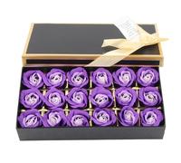 Haofy Romántica Caja de Regalo de Degradada Púrpura 18 Piezas Flores de Hechas a Mano para Decoración de Baño Regalos de Vacaciones para Mujeres Día de San Valentín Día de la Madre Navidad