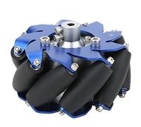 Haofy Rueda Mecanum de Aluminio de 4 Pulgadas con Rodillos de Goma TPU, Movimiento Omnidireccional para Cargas Pesadas, Ideal para Robótica Industrial