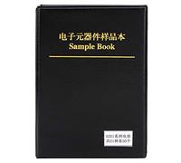 Haofy Serie 0201 51 Tipos Condensadores Componentes Electrónicos Kits de Surtido Libro de Muestras Negro Mano de Obra Fina Plástico Duradero para Comparación