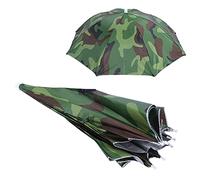 Haofy Sombrero de Paraguas Plegable para Adultos, Sombreros de Pesca, Accesorio de Pesca Portátil, Protección Solar y contra la Lluvia Manos Libres para Senderismo y Jardinería Sombrero de (Camuflaje)