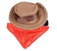 Haofy Sombrero de Vaquero de Dragón Barbudo, Disfraz de Mascota de Lona Suave con Bandana, Sombrero Ajustable para Lagartos y Perros Pequeños para Fiesta de Halloween (Café)