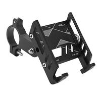 Haofy Soporte Ajustable para Teléfono de Bicicleta, Aleación de Aluminio con Juntas de Amortiguación para Ciclistas, Color Negro