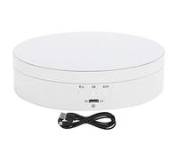 Haofy Soporte de Pantalla Giratorio, Plataforma giratoria eléctrica de 3 velocidades para exhibición de Productos fotográficos, Accesorios para grabación de Video de 360 Grados, silencioso(Blanco)