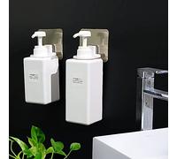 Haofy Soporte Dispensador de Botella de Bomba de Jabón, Soporte de Botella de Gel de Ducha Autoadhesivo Montado en la Pared Impermeable PP Jabón Líquido Gancho para Kit de Pared