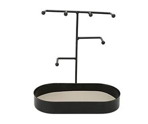Haofy Soporte Organizador de Joyas de 3 Niveles de Hierro Grueso para Tocador de Baño, Tocador, Soporte para Collar, Pulsera y Pendientes con Base Ancha y Colocación Estable