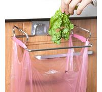 Haofy Soporte para Bolsas de Basura de Acero Inoxidable, Diseño que Ahorra Espacio, Se Adapta a Puertas de Gabinetes de Menos de 1 Pulgada de Grosor, Fácil Montaje Debajo del Fregadero o Gabinete,