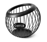 Haofy Soporte para Cápsulas de café Alambre de Metal de Gran Capacidad para 25 Cápsulas - Organizador de de café Diseño Esférico Metal Robusto Escritorio de Oficina para el Hogar (BLACK)