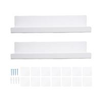 Haofy Soporte para Plantas con Ventosa, Estante Flotante Acrílico con Toallero, Exhibición de Plantas Interiores Montada en la Pared de 12 Pulgadas para Baño, Cocina, Sala de Estar (White)