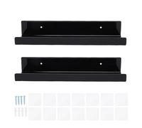 Haofy Soporte para Plantas con Ventosa, Estante Flotante Acrílico con Toallero, Exhibición de Plantas Interiores Montada en la Pared de 12 Pulgadas para Baño, Cocina, Sala de Estar (Black)