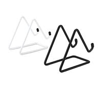 Haofy Soporte para Teléfono, Material de Hierro, Diseño Triangular Estable para Teléfonos Inteligentes, Portátil y Liviano para Uso en el Hogar o la Oficina (Blanco Negro)