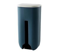 Haofy Soporte y Dispensador de Bolsas de Plástico, Apertura Inferior Visible, Acero Inoxidable, Montaje en Pared, Protector de Bolsas de Supermercado (Azul Oscuro)