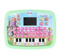 Haofy Tableta de Aprendizaje en Español para la Llave de Piano Circular, Pantalla LED Fascinante para el Juego Educativo - Juguetes de Plástico Robustos (Green)
