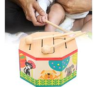 Haofy Tambor para Niños, Juguete de Tambor de Mano de Madera, Instrumento de Aprendizaje Educativo para Niños Pequeños, para el Desarrollo Musical y Juegos Al Aire Libre