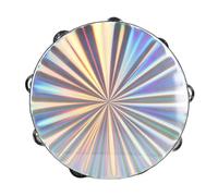 Haofy Tamburina Radiante Tambor de Sonido Transparente Reflectante para Cantar, Tambor de Campanilla de Doble de Madera de Abedul para KTV y Rezar (10 pulgadas)