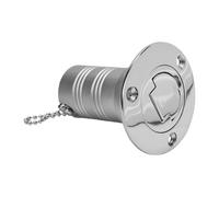 Haofy Tapón de Cubierta de Gas para Barco de 38 Mm, Tapa de Acero | Anilla de Tracción sin Llave, Cadena de Retención Evita Pérdida, Resistente a la Corrosión para Agua Salada, Etiqueta GAS