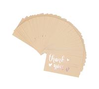 Haofy Tarjetas de Agradecimiento, 3,5x1,9 Pulgadas, Paquete de 200 Tarjetas de Papel con Diseño de Corazón de Lámina Dorada para Regalos de Empresa, Notas Personales, Uso en Tiendas Minoristas