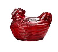Haofy Tarro de Caramelos con Tapa Gallo Rojo de Cristal, Recipiente