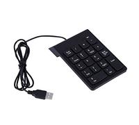 Haofy Tecla de Teclado Numérico Mini Número Pad para Portátil Desktop PC Pro, Ergonómico USB Numpad Resistente a los Usuarios de Hojas de Cálculo, ABS Black 18 Keys