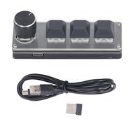 Haofy Teclado Inalámbrico de 3 Teclas con Perilla Personalizable para Trabajo de Oficina y Control Industrial