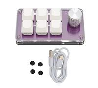 Haofy Teclado mecánico con una sola mano, teclado programable de 6 teclas para oficina de juegos (morado)