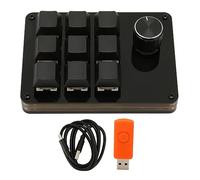 Haofy Teclado Mecánico para Juegos, 9 Teclas, 1 Perilla, Teclado Personalizado con Separación de Línea de Teclas Acrílicas para Música para el Trabajo