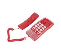 Haofy Teléfono Residencial con Cable con Función de Silencio de Flash Rápido de Rellamada para Hotel de Oficina, Material ABS, Teléfono Fijo Montado en la Pared (Rojo)