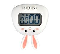 Haofy Temporizador Magnético de Cocina con Diseño de Conejito, Fácil Operación, Pantalla Grande para Familia, Escuela, Oficina, Funciona con Pilas (White)