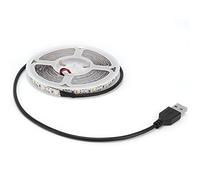 Haofy Tira LED USB, Iluminación Blanca Cálida Flexible con Cinta Autoadhesiva 16.4 Pies 2835 LED 5 V 10 W para TV, Barras de Cocina, Ambiente Hogareño IP44, Impermeable, Uso en Interiores y Exteriores