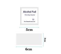 Haofy Toallitas con Alcohol Care Touch, Toallitas de Preparación con 75% de Alcohol, Envueltas Individualmente, 100 Unidades, para Uso Médico en el Hogar y Viajes (WHITE)