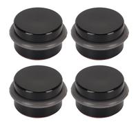 Haofy Tope de Puerta de Piso Cilíndrico a Prueba de Golpes, Tope de Puerta sin Ruido para Dormitorio, Oficina, Hotel, Material Plástico Duradero, Negro, 4 Uds.