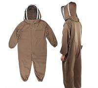 Haofy Traje Protector de Apicultura Transpirable con Cremallera para Apicultores Traje de Abeja Marrón Claro, Suave y Cómodo para Apicultores Adultos (L)