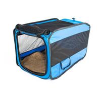 Haofy Transportín para Perros Azul Plegable Suave Transportador para Gatos Jaula Portátil para Perros para Viajes en Auto Al Aire Libre Adecuado para Gatos Medianos a Grandes de hasta