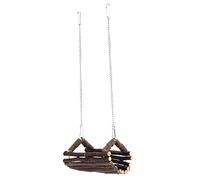 Haofy Túnel de Hamaca con Columpio de Madera de Manzano Natural para Animales Pequeños, Juguete para Masticar Seguro + Escalada Divertida, para Hámsteres y Más