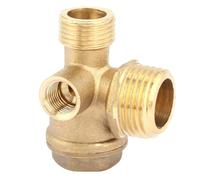 Haofy Válvula de Retención de Compresor de Aire de Latón, Conector Duradero de Tres Puertos para Tubo, Tanque, Bomba, Instalación Rápida para Taller de Garaje