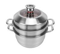 Haofy Vaporera de Acero Inoxidable 304 de Calidad Alimentaria, 27,5x36,5x20cm, Olla Vaporera de 3 Capas con Temporizador de 60 Minutos para Pescado Entero, Verduras, Preparación de Comidas para la