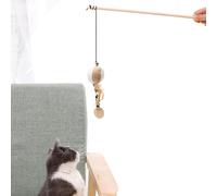 Haofy Varita de Juguete para Gatos, Palo de Madera Duradero, Juguete Interactivo para Interiores y Exteriores, Varita de Molienda de Garras de Material Duradero para Gatos (Tipo 2)