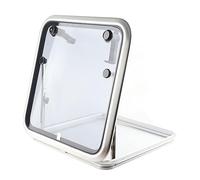 Haofy Ventana de Ojo de Buey de Diseño Cuadrado Resistente para Barcos, Resistente a los Rayos para Yates Marinos, Vehículos Recreativos, Marco de Aleación de Aluminio de 22,63 "x 22,63" para Barcos y