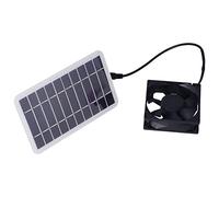 Haofy Ventilador de Panel Solar para Mascotas, Puerto USB Hembra Dual, Kit de Panel Solar de 2,5 W para Dispositivos de Carga, Kit de Placa de Carga para Montañismo, Camping, Viajes